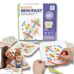 Montessori Wooden Lacing Board — Rope & Threading Puzzle for Fine Motor Skills (Ages 3+)