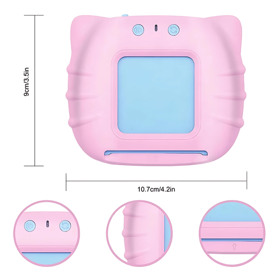 Pink Talking Flashcard Reader front view with control buttons and card slot