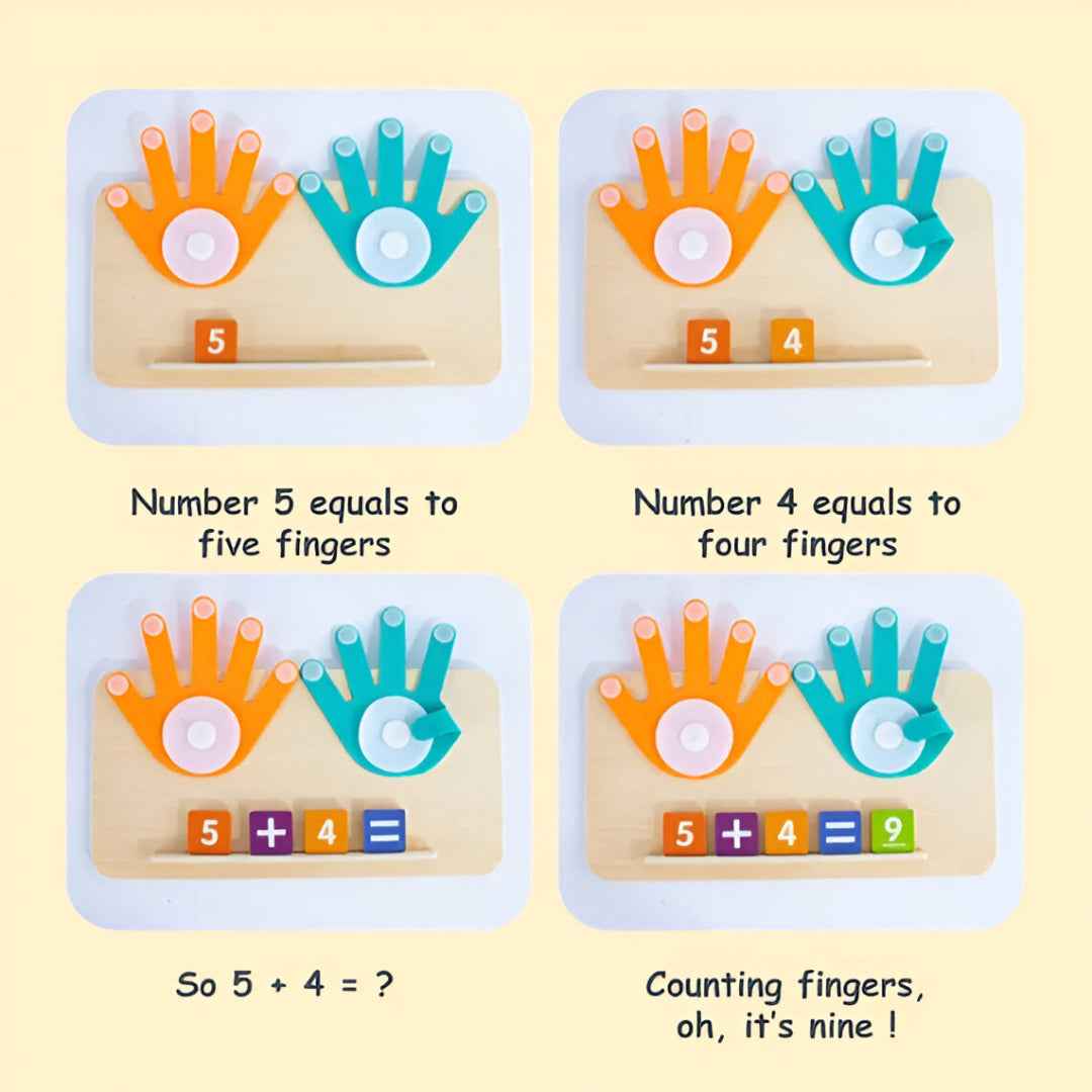 Counting four and five using Montessori number blocks and hand-shape visuals