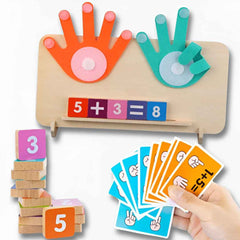 Montessori Finger Counting Math Toy with number blocks and finger shapes – early math learning for toddlers