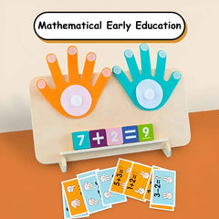 Montessori math toy for early education with counting hands, number blocks, and math flashcards
