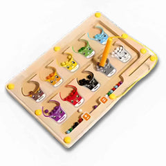 Angled product shot of Purshay 2-in-1 maze and drawing board showing double-sided use
