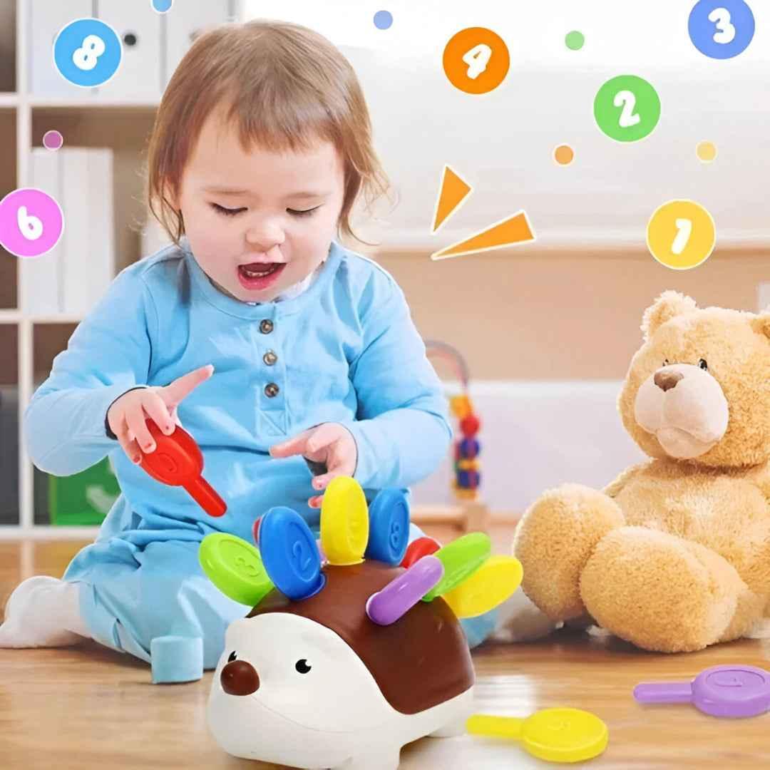 Montessori Sensory Hedgehog Toy – Fine Motor Learning Toy for Toddlers Ages 1–4 | Educational Travel Toy - Purshay
