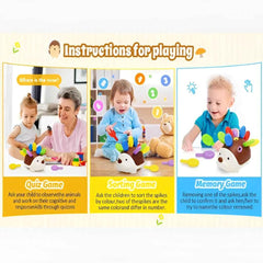 Montessori Sensory Hedgehog Toy – Fine Motor Learning Toy for Toddlers Ages 1–4 | Educational Travel Toy - Purshay