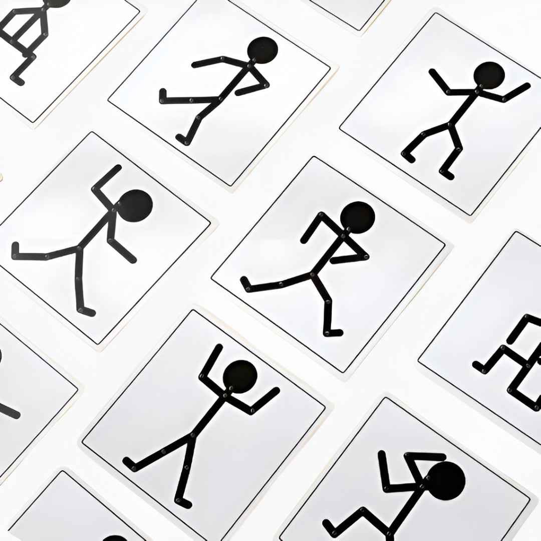 Wooden Stickman Puzzle size chart — 29 cm tall figure with base measurements